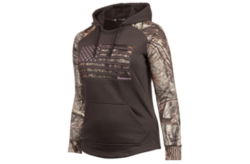 Image of Huntworth Performance Fleece Hoodie Horizontal Camo Flag - Womens, Charcoal Gray / Hiddn, Large, E-9413-W-CG/HDN-L