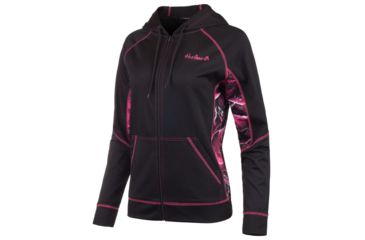 Image of Huntworth Terry Knit Jacket - Womens, Black/Huntworth Passion, Large E-9087-W-BK/PA-L