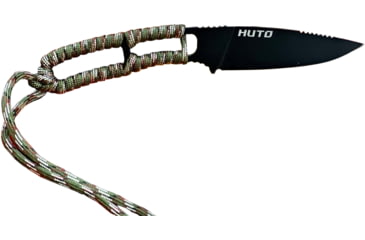 Image of Huto Lifestyle EXO-Skeleton High Mountain M390 Steel 3.25in Fixed Blade Knife, Black Parkarized, Desert/Sand, EXOSKTNHGHMTN390PD/S