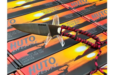 Image of Huto Lifestyle EXO-Skeleton High Mountain M390 Steel 3.25in Fixed Blade Knife, Satin, Red/black, EXOSKTNHGHMTNM390SR/B