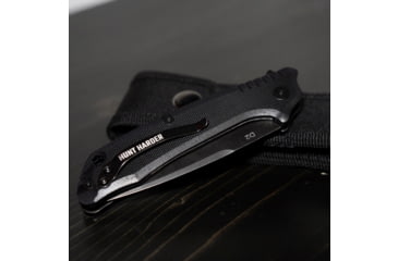 Image of Huto Lifestyle Hunt Harder Folding Hard Blade Knife, Black, HTHD-KNV-BLK