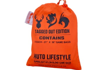 Image of Huto Lifestyle Tagged Out Game Bag Set, 5 Bag Set w/Reflective logo, Orange, GM-BG-TAGOUT