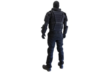 Image of HWI Gear ED100 Elite Defender Riot Suit, CP100 Chest Protector/FA100 Forearm/SG100 Shin Guard/TG100 Thigh Guard, Carry Bag, Black, Extra Small/Small, ED100-XS/SM