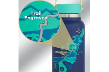 Image of Hydro Flask Limited Edition Scenic Trails Wide Mouth Water Bottle, Acai/Appalachian Trail, 32 oz, STW32BTS463AT