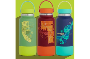 Image of Hydro Flask Limited Edition Scenic Trails Wide Mouth Water Bottle, Gecko/Pacific Crest Trail, 32 oz, STW32BTS313PCT