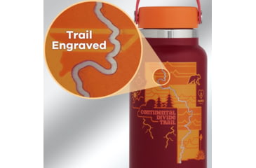 Image of Hydro Flask Limited Edition Scenic Trails Wide Mouth Water Bottle, Rhubarb/Continental Divide Trail, 32 oz, STW32BTS600CDT