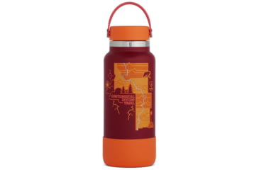 Image of Hydro Flask Limited Edition Scenic Trails Wide Mouth Water Bottle, Rhubarb/Continental Divide Trail, 32 oz, STW32BTS600CDT