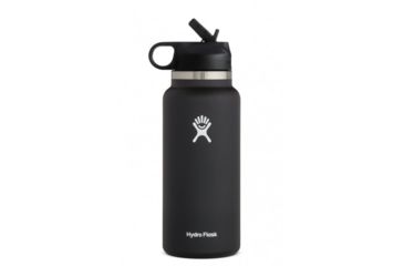 Image of Hydro Flask Wide Mouth Bottle with Straw Lid, Black, 32 oz., W32BSW001