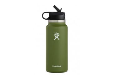 Image of Hydro Flask Wide Mouth Bottle with Straw Lid, Olive, 32 oz., W32BSW306