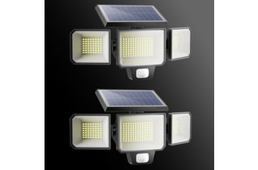 Image of Hykoont Hykoont AMS193 270deg Wide Angle 3-Head 3000LM Solar Wall Light Outdoor with Replaceable Battery 3 Mode 2 Pack Pre-use, ST229A-2