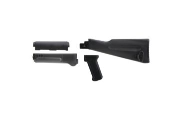 Image of I.O. Inc AK47/74 Milspec Polymer Furniture Set w/Heat Shield, Includes Stock, Handguard, and Grip, Black, IOAK0525