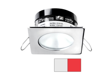 Image of I2Systems Inc Apeiron A503 3W LED Spring Square/ Round Mount Light, Cool White /Red/Polished Chrome Finish, A503-12AAG-H