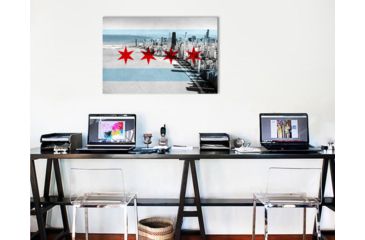 Image of iCanvas Chicago Flag, Chicago Skyline Canvas Print, Multi, 40x26x0.75 FLG29-1PC3-40x26