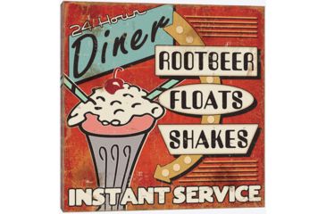 Image of iCanvas Diners and Drive Ins III by Pela Studio Canvas Print, Multi, 37x37x0.75 WAC2193-1PC3-37x37