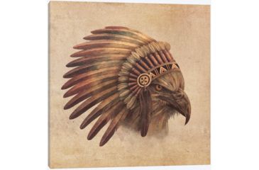Image of iCanvas Eagle Chief #2 by Terry Fan Canvas Print, Multi, 37x37x0.75 TFN55-1PC3-37x37