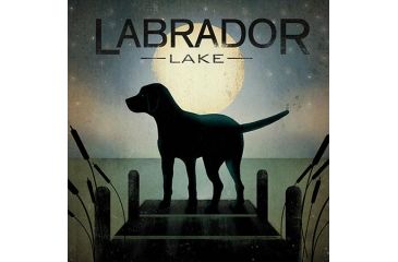 Image of iCanvas Moonrise Black Dog - Labrador Cake by Ryan Fowler Canvas Print, Multi, 26x26x0.75 WAC2035-1PC3-26x26