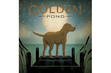 Image of iCanvas Moonrise Yellow Dog - Golden Pond by Ryan Fowler Canvas Print, Multi, 26x26x0.75 WAC2034-1PC3-26x26