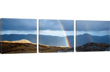 Image of iCanvas Double Rainbow, Twelve Bens, Connemara, County Galway, Connacht Province, Republic Of Ireland by Gareth McCormack Canvas Print, Multi, 16 x 48 GAR34-3PC3-48x16