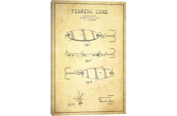 Image of iCanvas Fishing Tackle Vintage Patent BluePrint,26x18 by Aged Pixel Canvas,26x18, 26 x 18 ADP1163-1PC3-26x18