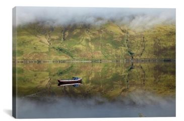 Image of iCanvas Misty Reflection, Killary Harbour, Connemara, County Mayo, Connacht Province, Republic Of Ireland by Gareth McCormack Canvas Print, Multi, 12 x 18 GAR60-1PC3-18x12
