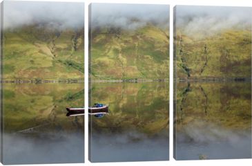 Image of iCanvas Misty Reflection, Killary Harbour, Connemara, County Mayo, Connacht Province, Republic Of Ireland by Gareth McCormack Canvas Print, Multi, 40 x 60 GAR60-3PC3-60x40