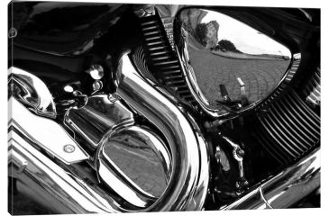Image of iCanvas Motorcycle Engine Grayscale ll Artist Canvas Print, 12 x 18 12863-1PC3-18x12