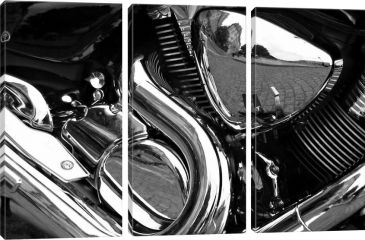 Image of iCanvas Motorcycle Engine Grayscale ll Artist Canvas Print, 40 x 60 12863-3PC3-60x40