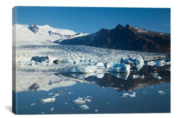 Image of iCanvas Reflection Of Fjallsjokull I, Fjallsarlon Glacier Lake, Vatnajokull National Park, Sudurland, Iceland by Gareth McCormack Canvas Print, Multi, 12 x 18 GAR73-1PC3-18x12
