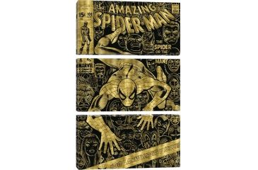 Image of iCanvas Marvel Comics (Retro): The Amazing Spider-Man (1971) #100 Gold Leaf Comic Book Cover by Marvel Comics Canvas Print, Multi, 60 x 40 MRV1483-3PC3-60x40