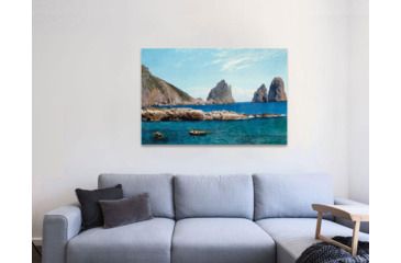Image of iCanvas Rowing off the Rocks by Albert Bierstadt Canvas Print, Multi, 26x40x0.75 BMN5428-1PC3-40x26