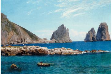 Image of iCanvas Rowing off the Rocks by Albert Bierstadt Canvas Print, Multi, 26x40x0.75 BMN5428-1PC3-40x26