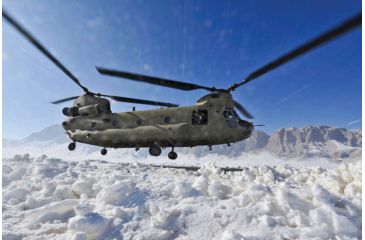 Image of iCanvas Snow Flies Up As A US Army CH-47 Chinook Helicopter Prepares by Stocktrek Images Canvas Print, Multi, 18x12 TRK909-1PC3-18x12
