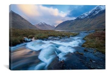 Image of iCanvas Winter Sunset, Glencullen River, County Mayo, Connacht Province, Republic Of Ireland by Gareth McCormack Canvas Print, Multi, 12 x 18 GAR103-1PC3-18x12