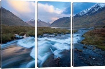 Image of iCanvas Winter Sunset, Glencullen River, County Mayo, Connacht Province, Republic Of Ireland by Gareth McCormack Canvas Print, Multi, 40 x 60 GAR103-3PC3-60x40