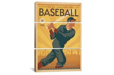 Image of iCanvas Baseball by Anderson Design Group Print, Multi, 60x40x0.75, 3P ADG230-3PC3-60x40