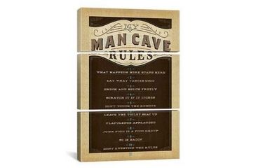 Image of iCanvas Man Cave Rules by Anderson Design Group Print, Multi, 60x40x0.75, 3P ADG262-3PC3-60x40