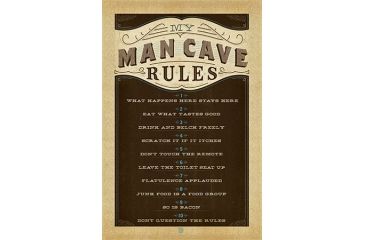 Image of iCanvas Man Cave Rules by Anderson Design Group Print, Multi, 40x26x0.75 ADG262-1PC3-40x26
