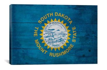 Image of iCanvas South Dakota Flag, Wood Planks Canvas Print, Multi, 26x18x0.75 FLG385-1PC3-26x18