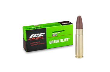 Image of ICC Ammo Green Elite .300 BLK 100 Grain Frangible Round Nose Brass Rifle Ammo, 20 Rounds, 300BLK-100PNT-B