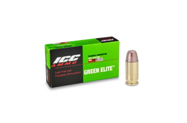 Image of ICC Ammo Green Elite .380 ACP 75 Grain Frangible Flat Point Brass Pistol Ammo, 50 Rounds, 380-075CTNT-B