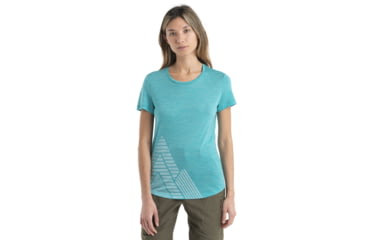 Image of Icebreaker 125 Cool-Lite Sphere II Short Sleeve Tee Peak T-Shirt - Womens, Flux Green Heather, Small, IB0A56SP873S