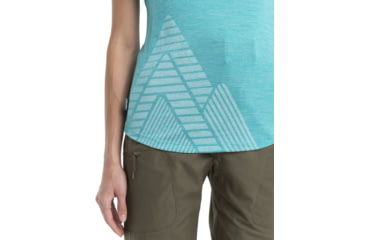 Image of Icebreaker 125 Cool-Lite Sphere II Short Sleeve Tee Peak T-Shirt - Womens, Flux Green Heather, Small, IB0A56SP873S