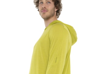 Image of Icebreaker 125 Cool-Lite Sphere Long Sleeve Hoodie - Men's, Bio Lime, Extra Large, IB0A56EU864XL