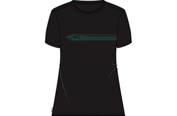 Image of Icebreaker 150 Tech Lite II Short Sleeve Camping Lines T-Shirt - Women's, Black, Extra Large, IB0A56TE001XL