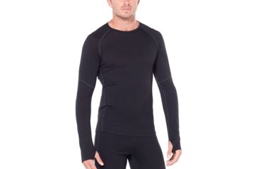 Image of Icebreaker 150 Zone Long Sleeve Crewe, Black/Mineral, Extra Small, 104331-001-XS