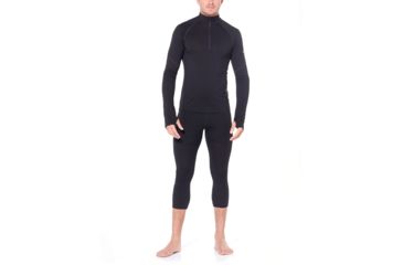 Image of Icebreaker 150 Zone Long Sleeve Half Zip, Black/Mineral, Extra Small, 104332-001-XS