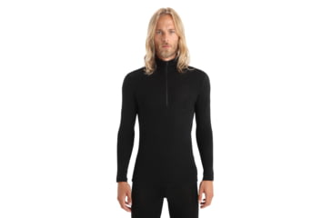 Image of Icebreaker 175 Everyday Long Sleeve Half Zip Thermal Top - Mens, Black, Small, IB104484001S