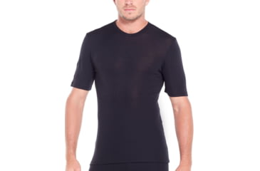 Image of Icebreaker 175 Everyday Short Sleeve Crewe Thermal Top - Mens, Black, Small, 104482001S