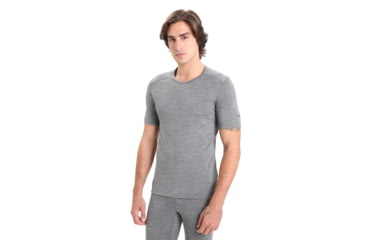 Image of Icebreaker 200 Oasis Short Sleeve Crewe Thermal Top - Mens, Gritstone Heather, Large, IB104509013L