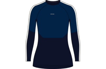 Image of Icebreaker 200 Sonebula Long Sleeve Crewe Top - Women's, Midnight Navy/Royal Navy/Snow/Cb, Medium, IB0A56SX090M